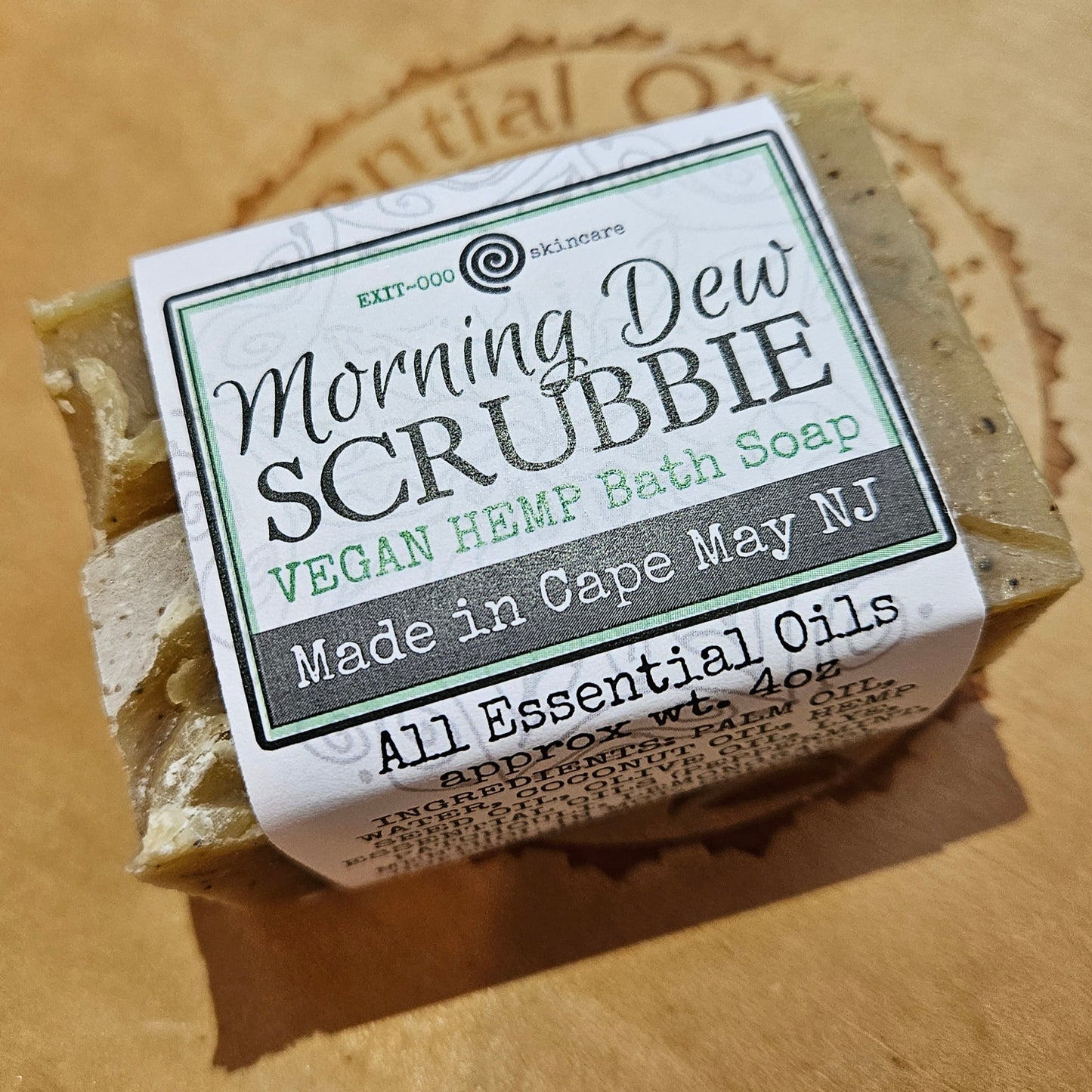 Soap Bar: VEGAN HEMP Morning Dew Scrubbie Soap