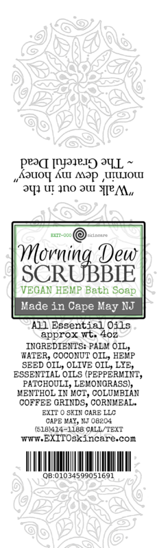 Soap Bar: VEGAN HEMP Morning Dew Scrubbie Soap