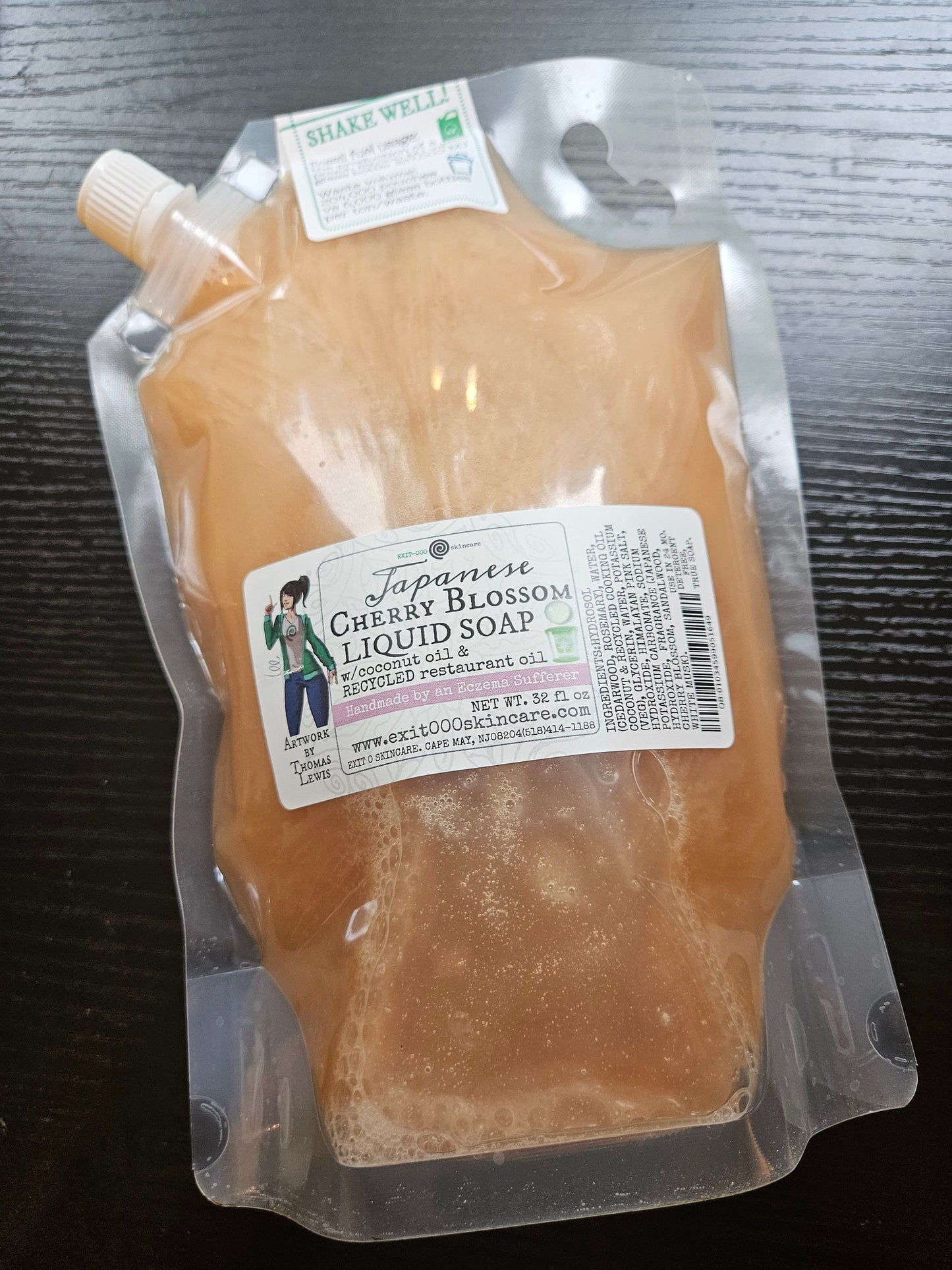 LiqSp: Japanese Cherry Blossom Liquid Soap - made from Recycled Restaurant Cooking Oil